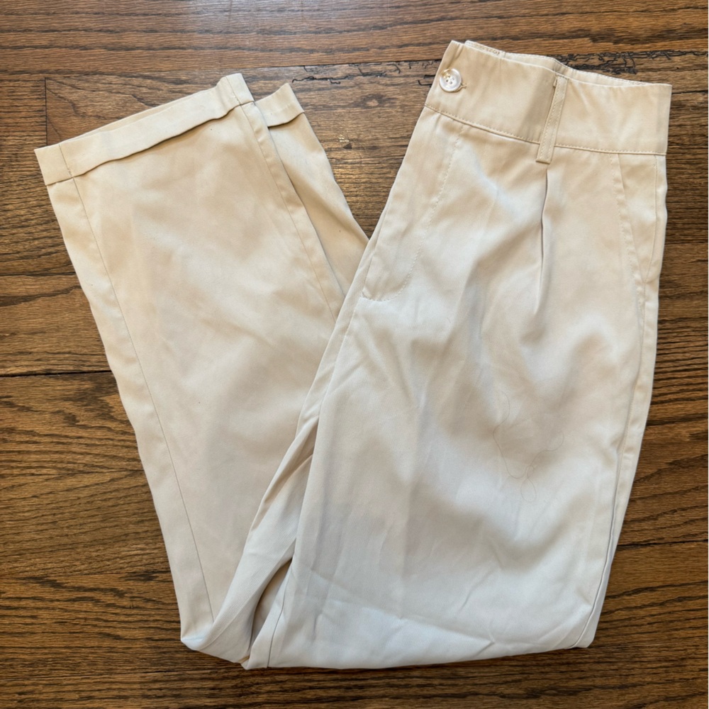 SHEIN High Waisted Pleated Ankle Pants Women’s Medium Cream Tailored Trousers